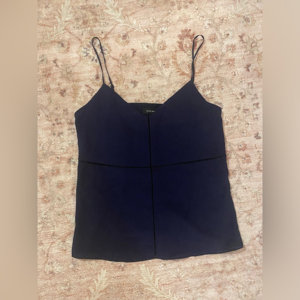 100% Silk Club Monaco Navy Cami Top